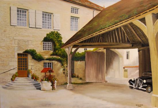 Hôtel de la Poste  d' Arnay le duc "cour intérieur"